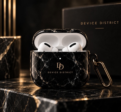 Device District Black Marble AirPods Case